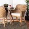 Baxton Studio Kyle Modern Bohemian Natural Brown Woven Rattan Dining Arm Chair with Cushion 212-12804-ZORO - alternate 1